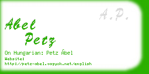 abel petz business card